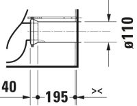 Vorschau: Duravit ME by Starck Stand-WC für Kombination, Tiefspüler, spülrandlos, WonderGliss, weiß