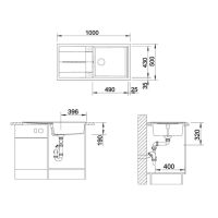 Vorschau: Blanco Metra XL 6 S SILGRANIT® -Spüle weiß mit Blanco Sonea-S Flexo Küchenarmatur & Abfallsystem