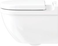 Vorschau: Duravit Starck 3 Wand-WC Set inkl. WC-Sitz mit Absenkautomatik, 54x37cm, oval, WonderGliss, rimless, weiß 45270900A11