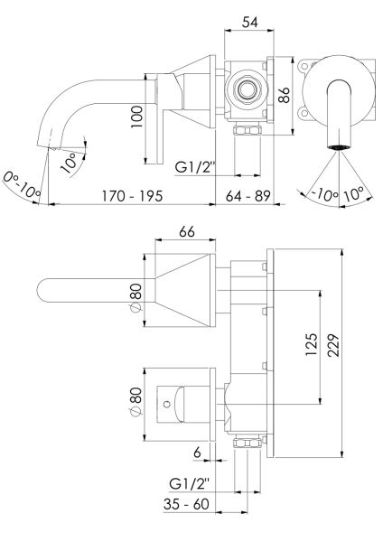 Steinberg Serie 315 Waschtisch-Wand-Einhebelmischer