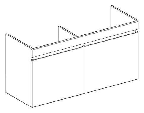 Geberit Renova Plan Unterschrank für Doppel-Waschtisch, mit zwei Schubladen, Breite 130cm