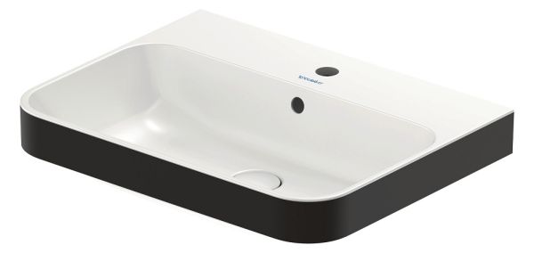 Duravit Happy D.2 Plus Aufsatzbecken 60x46cm, mit 1 Hahnloch, WonderGliss, weiß/anthrazit matt