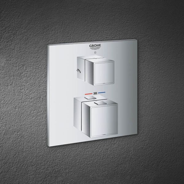 Grohe Grohtherm Cube Duschsystem Unterputz mit Rainshower Mono 310 Cube, chrom