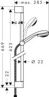 Vorschau: Hansgrohe Crometta 85 Vario Brauseset mit Brausestange 0,65m, chrom