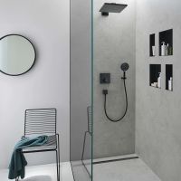 Vorschau: Hansgrohe RainDrain Match Fertigset Duschrinne 80cm, höhenverstell. Rahmen, befliesbar, schwarz matt