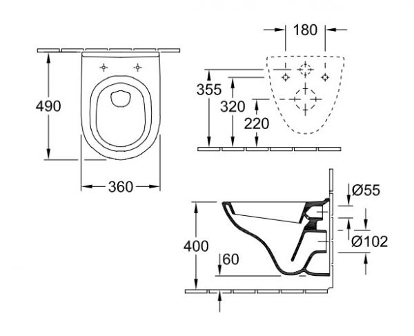 Villeroy&Boch O.Novo Tiefspül-WC Compact mit Spülrand 56881001_2