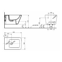 Vorschau: TOTO SP Wand-Bidet, weiß CEFIONTECT