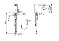 Vorschau: Hansa Hansaelectra Digital berührungslose Waschtischarmatur 13,4cm Netzbetrieb, schwarz matt