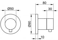 Vorschau: Keuco IXMO 2-Wege Umstellventil Rosette rund mit Griff Comfort