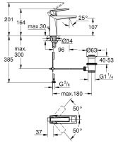 Vorschau: Grohe Allure Brilliant Einhand-Waschtischbatterie M-Size mit White Attica Caesarstone Griff-Einlage