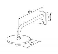 Vorschau: Hansa Hansarain Kopfbrause Ø 22cm für Wandmontage, Wandanschlussrosette eckig, chrom