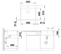 Vorschau: Blanco Subline 500-IF/A SteelFrame Granitspüle SILGRANIT®