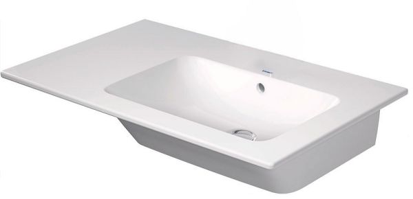 Duravit ME by Starck Waschtisch 83x49cm, mit Überlauf, Becken rechts, WonderGliss, weiß