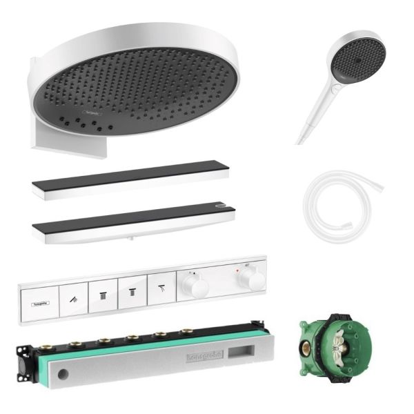 Hansgrohe RainSelect/Rainfinity Duschsystem Unterputz Komplettset, weiß matt