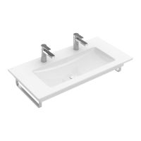 Villeroy&Boch Venticello Doppel-Waschtisch 100x50cm, 2 Hahnlöcher, weiß