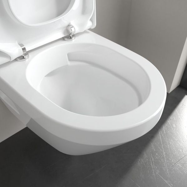 Villeroy&Boch Architectura Wand-WC Compact mit TwistFlush[e³], WC-Sitz SoftClose, Combi-Pack, weiß