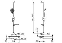 Vorschau: Hansa Hansaoptima Brause-Thermostat-Batterie mit Drehumsteller und Brausegarnitur 91,5cm, chrom