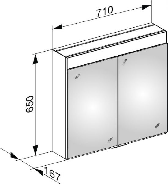 Keuco Edition 400 Spiegelschrank DALI-steuerbar für Wandvorbau, 71x65cm