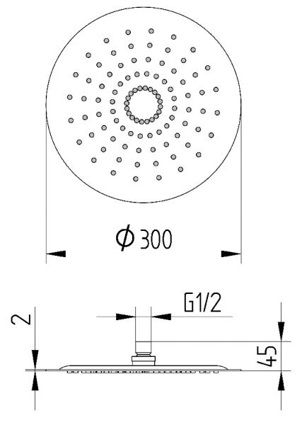 Avenarius Shower Regenbrause extra flach Ø 30cm, chrom