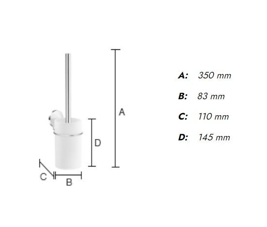 Smedbo Puck selbstklebende WC-Bürste mit Behälter, weiß/chrom