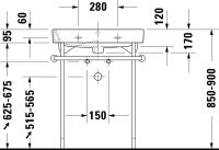 Vorschau: Duravit Happy D.2 Waschtisch 65x50,5cm, mit Überlauf, ohne Wondergliss, weiß 2318650027