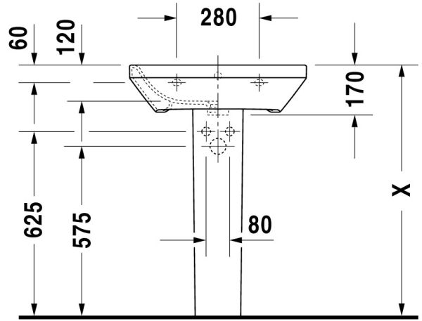 Duravit DuraStyle Waschtisch 60x44cm, mit Überlauf, ohne Wondergliss, weiß 2319600000