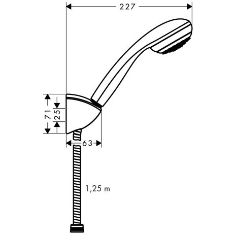 Hansgrohe Crometta 85 Mono Handbrause/ Porter'C Brausehalter Set 1,25m, chrom