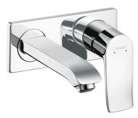 Hansgrohe Metris Einhebel-Waschtischmischer LowFlow 3,5 l/min Auslauf 165mm, UP, Wandmontage, chrom