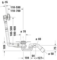 Vorschau: Duravit D-Code Ab- und Überlaufgarnitur rund mit Griffmulden #790226, chrom