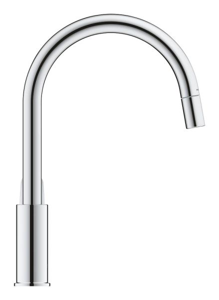 Grohe BauFlow Einhand-Küchenarmatur mit C-Auslauf, ausziehbar, chrom