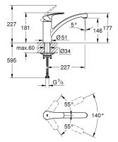 Vorschau: Grohe Eurosmart Spültischbatterie mit flachem Auslauf