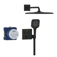 Vorschau: Grohe Grohtherm SmartControl Duschsystem, eckig, Thermostat, Rainshower Kopfbrause, phantom black