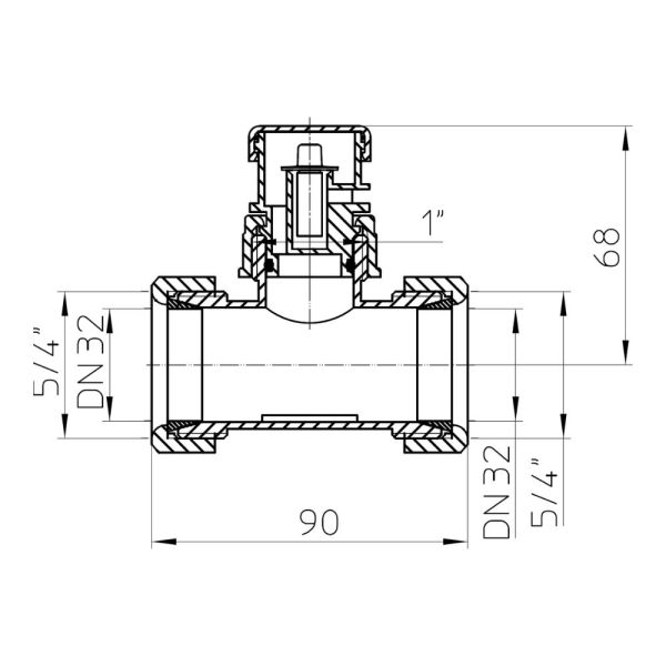 HL Rohrbelüfter 1" mit T-Stück DN32x5/4"