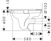 Vorschau: Hansgrohe EluPura Original S Stand WC für Spülkasten, Abgang waagerecht, weiß