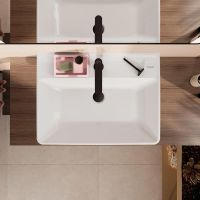 Vorschau: hansgrohe Xanuia Q Aufsatzwaschbecken 65x48cm geschliffene Unterseite mit Überlauf 1 Hahnloch