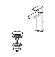 Vorschau: Hansa Hansastela Eco Waschtisch-Einhand-Einlochbatterie mit Push-Open Ablaufgarnitur, chrom