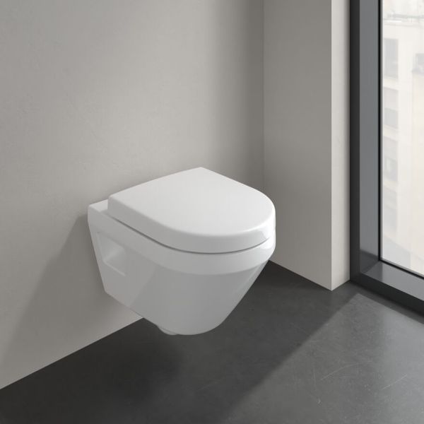 Villeroy&Boch Architectura Wand-WC Compact mit TwistFlush[e³], WC-Sitz SoftClose, Combi-Pack, weiß