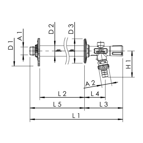 Kemper FROSTI®-XL Frostsichere Außenarmatur mit Griff, Ein­bau­län­ge 150-530mm