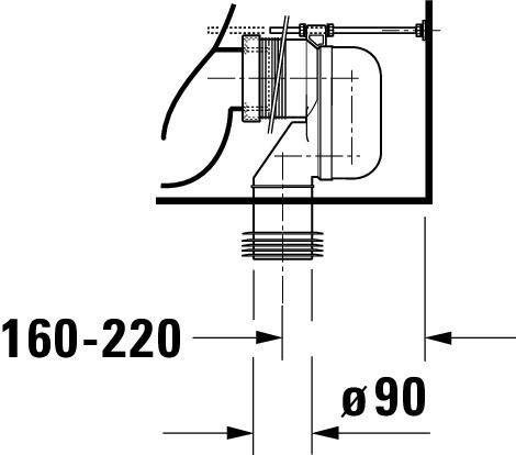 Duravit DuraStyle Stand-WC für Kombination, Tiefspüler 37x63cm, weiß