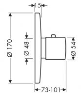 Vorschau: Axor Uno Thermostat Highflow 59 l/min Unterputz