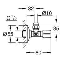 Vorschau: Grohe Eckventil 12, schwarz matt 220732430