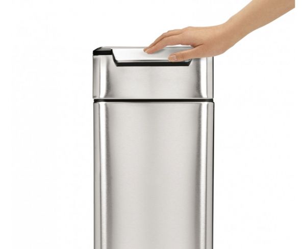 simplehuman schmaler touch-bar Abfalleimer 40 Liter, edelstahl gebürstet