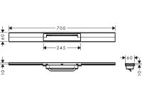 Vorschau: Hansgrohe RainDrain Flex Fertigset Duschrinne 70cm, kürzbar, chrom