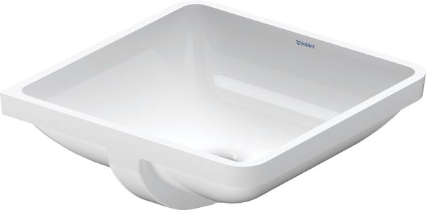 Duravit Starck 3 Unterbauwaschtisch rechteckig 46,5x46,5cm mit Überlauf, ohne Hahnloch, WonderGliss, weiß 03054300001