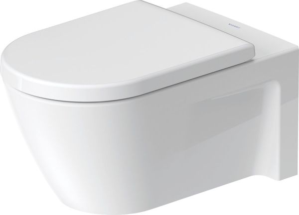 Duravit Starck 2 Wand-WC 62x37,5cm, eckig, WonderGliss, Durafix, weiß 25330900001