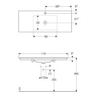 Vorschau: Geberit ONE Möbelwaschtisch 119x48cm weiß 505010015