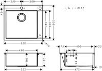 Vorschau: Hansgrohe S71 S712-F450 Einbauspüle 450, edelstahl