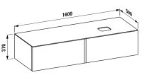 Vorschau: Laufen IL BAGNO ALESSI ONE Schubladenelement 1600, Ausschnitt rechts, inkl. HL, zu WT 81897 4