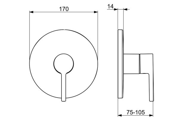 Hansa Hansavantis Einhand-Brausebatterie Fertigmontageset, Pinhebel, schwarz matt