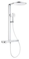 Grohe Rainshower Aqua Pure Duschsystem mit Thermostatbatterie, rund, 8,7 l/min, chrom/weiß 1009640000